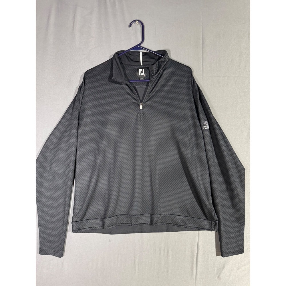 FJ‎ FootJoy Mens Quarter Zip Pullover Golf Shirt Black Performance Size L